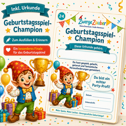 Geburtstags-Challenge mit sechs gemeinsamen Missionen für ein lustiges Party-Finale beim Kindergeburtstag