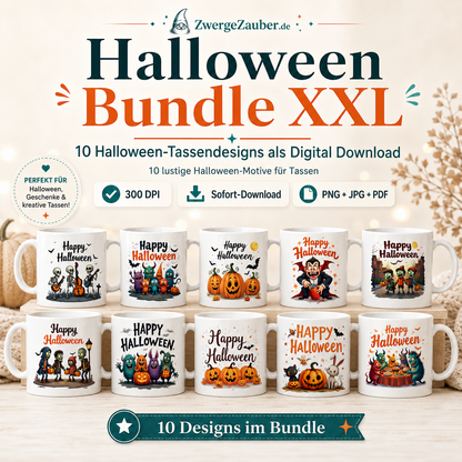 ZwergeZauber Tassendesign Halloween Bundle XXL – 10 Tassendesigns als Digital Download – Verkaufsbild 1