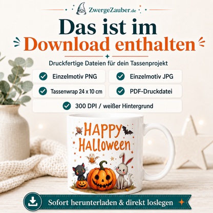 ZwergeZauber Tassendesign Happy Halloween Tierfreunde – Verkaufsbild 2