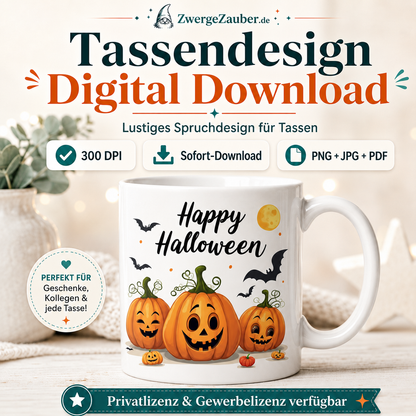 ZwergeZauber Tassendesign Happy Halloween Kürbis Trio – Verkaufsbild 2