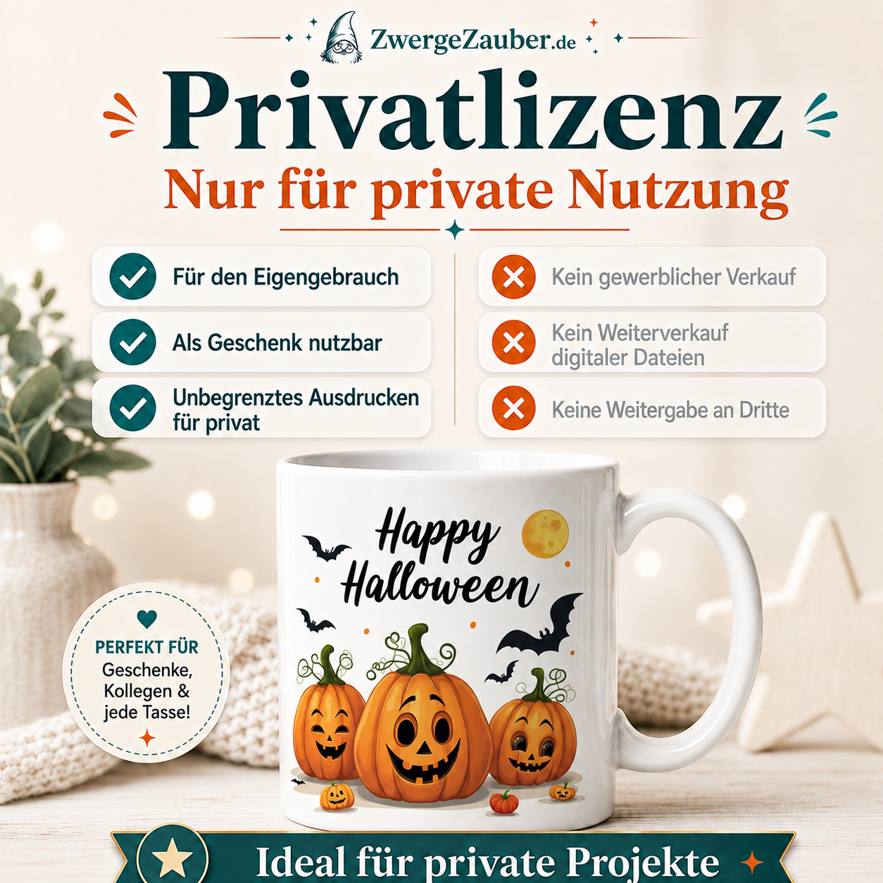 ZwergeZauber Tassendesign Happy Halloween Kürbis Trio – Verkaufsbild 3
