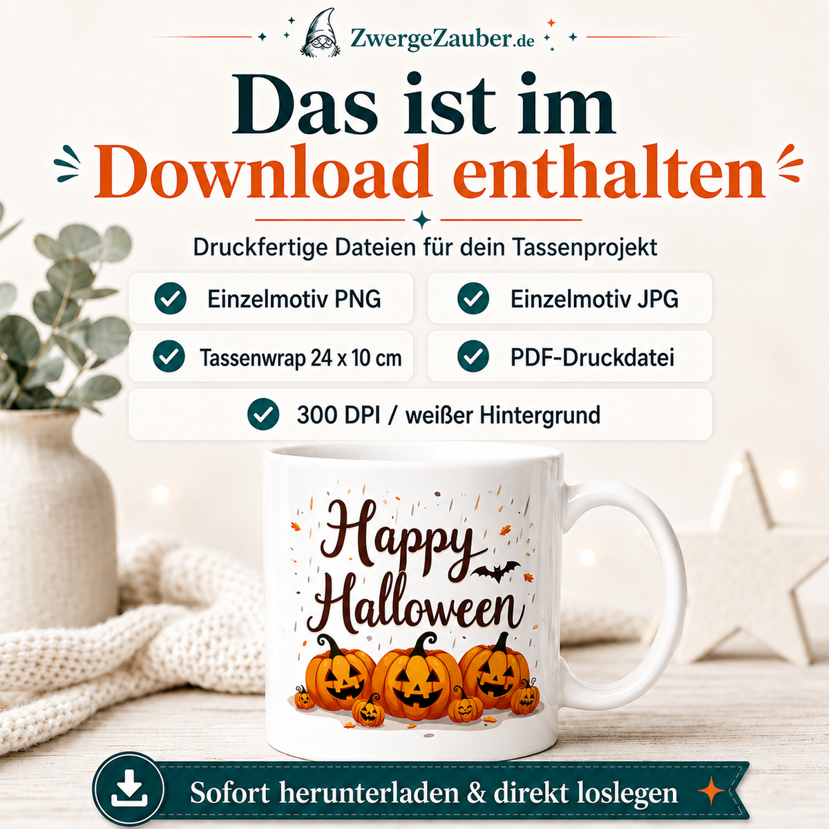 ZwergeZauber Tassendesign Happy Halloween – Kürbis Familie – Verkaufsbild 2
