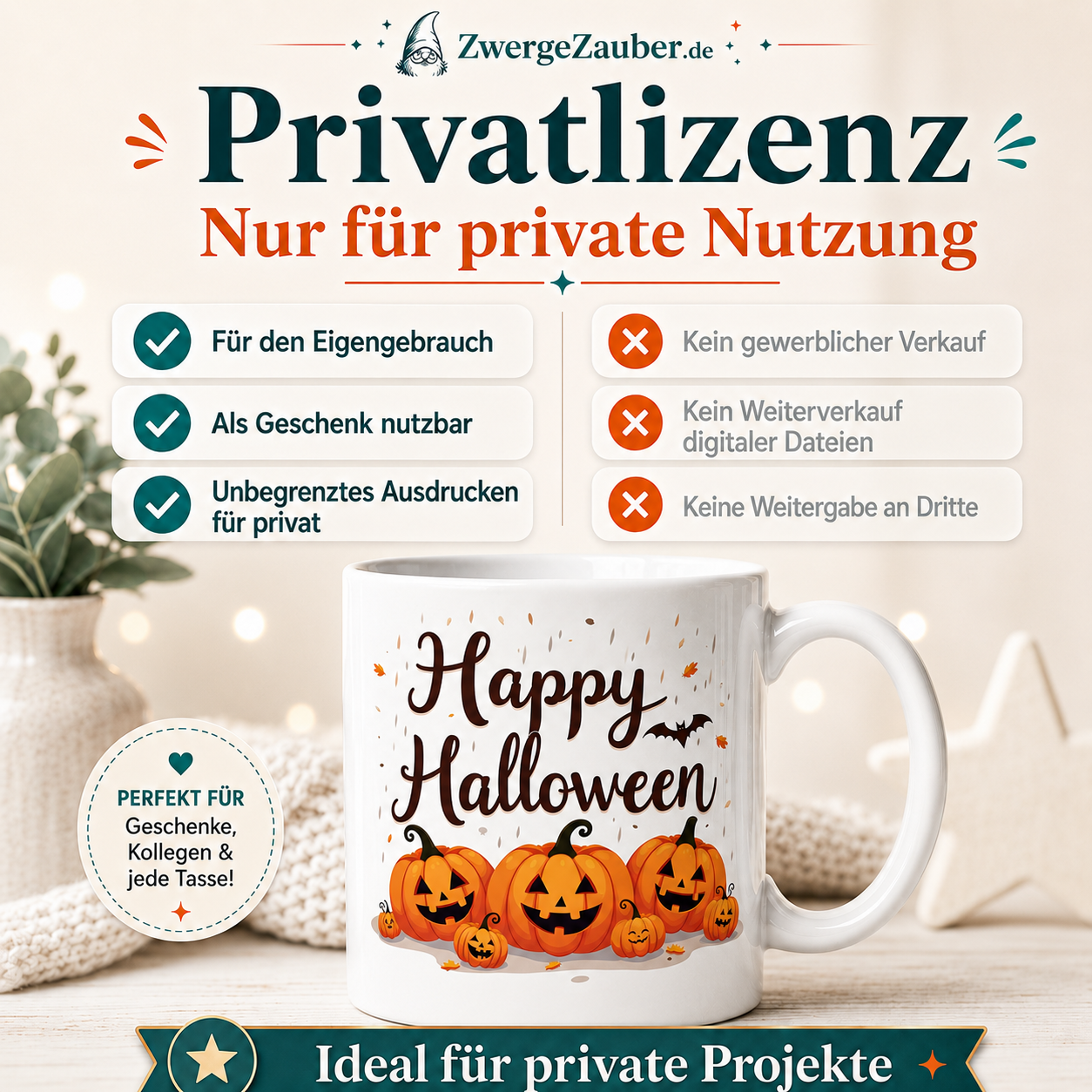 ZwergeZauber Tassendesign Happy Halloween – Kürbis Familie – Verkaufsbild 3