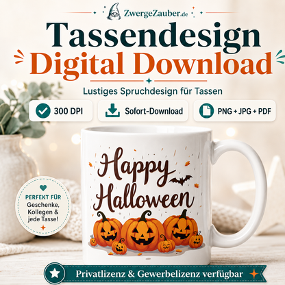 ZwergeZauber Tassendesign Happy Halloween – Kürbis Familie – Verkaufsbild 1