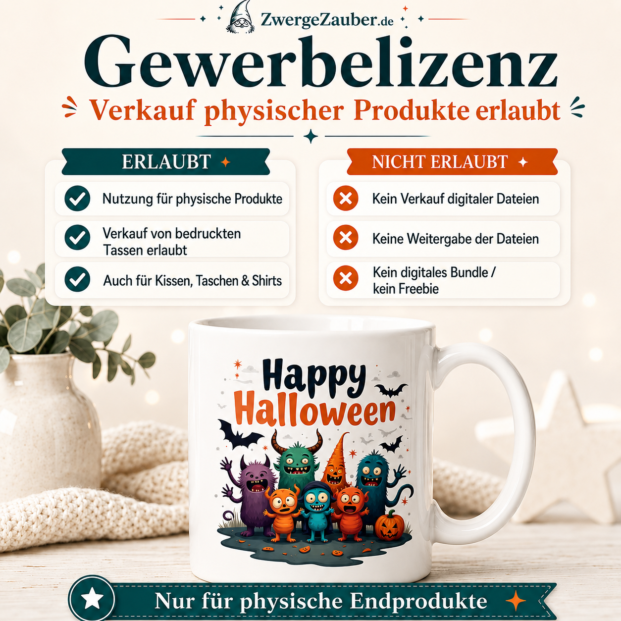 ZwergeZauber Tassendesign Happy Halloween – Monster Bande – Verkaufsbild 4