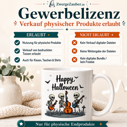 ZwergeZauber Tassendesign Happy Halloween – Skelett-Band  – Verkaufsbild 4