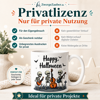 ZwergeZauber Tassendesign Happy Halloween – Skelett-Band  – Verkaufsbild 3