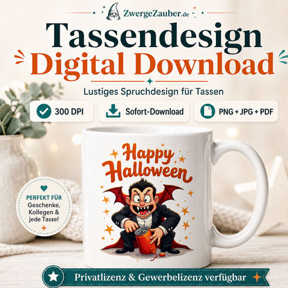 ZwergeZauber Tassendesign Happy Halloween Vampir – Verkaufsbild 2