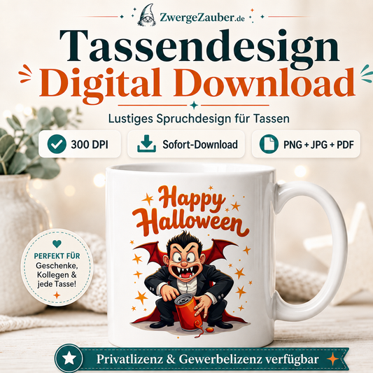 ZwergeZauber Tassendesign Happy Halloween Vampir – Verkaufsbild 2