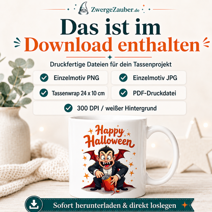 ZwergeZauber Tassendesign Happy Halloween Vampir – Verkaufsbild 4