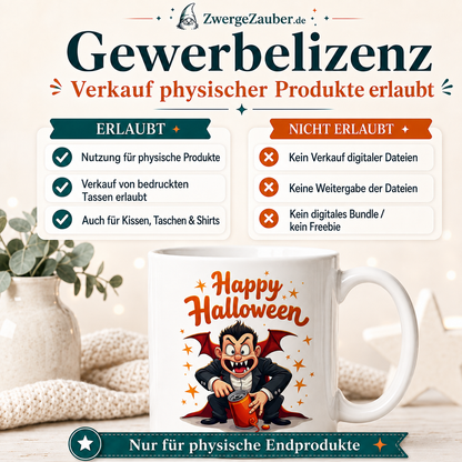 ZwergeZauber Tassendesign Happy Halloween Vampir – Verkaufsbild 1