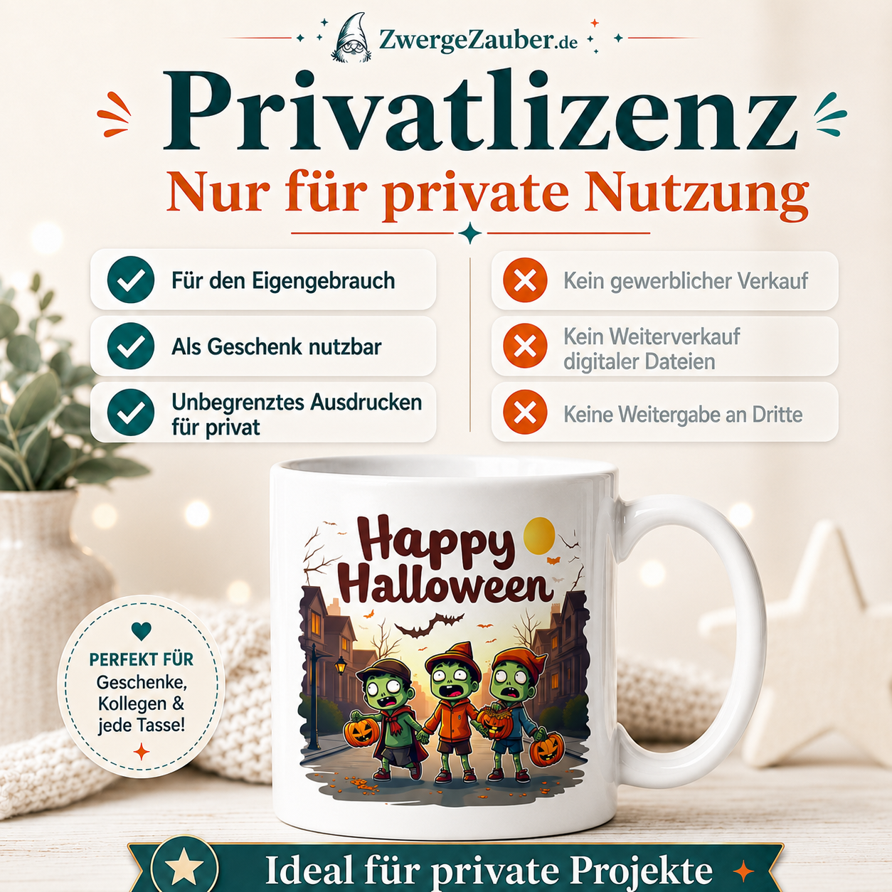 ZwergeZauber Tassendesign Happy Halloween Zombie Kids – Verkaufsbild 3