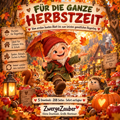 Herbst Beschäftigung für Kinder mit Rätseln, Spielen, Suchaufgaben und Malspaß für gemütliche Herbsttage
