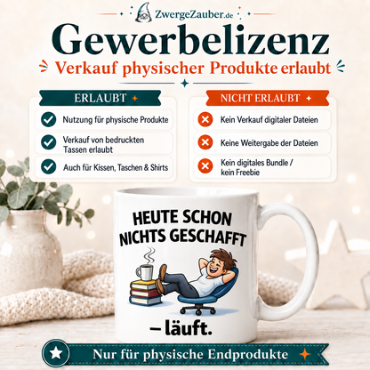 ZwergeZauber Tassendesign Heute schon nichts geschafft – läuft. – Verkaufsbild 4