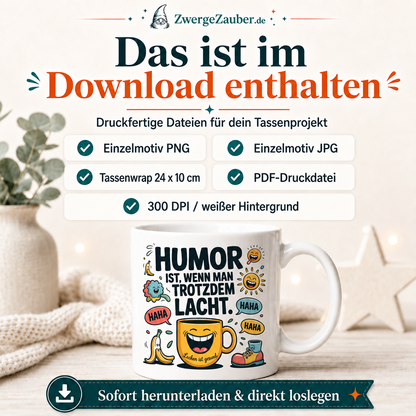 ZwergeZauber Tassendesign Humor ist wenn man trotzdem lacht  – Verkaufsbild 2