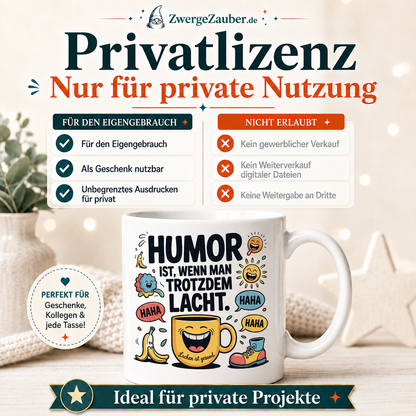 ZwergeZauber Tassendesign Humor ist wenn man trotzdem lacht  – Verkaufsbild 3