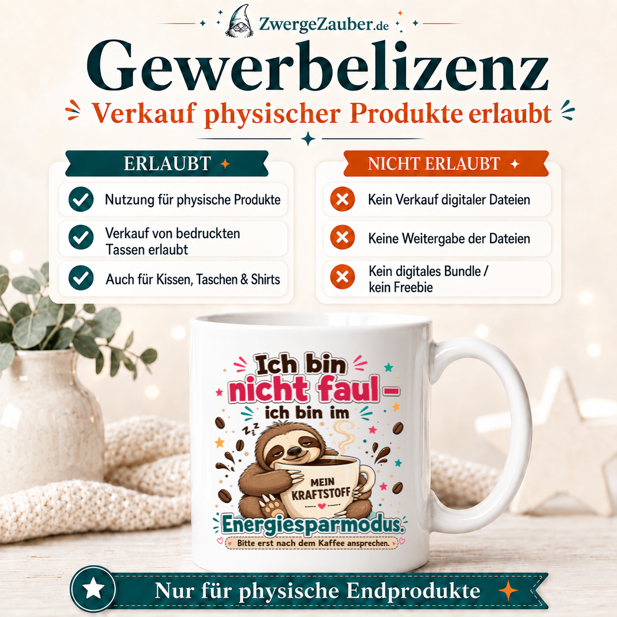 ZwergeZauber Tassendesign Ich bin im Energiesparmodus – Verkaufsbild 4