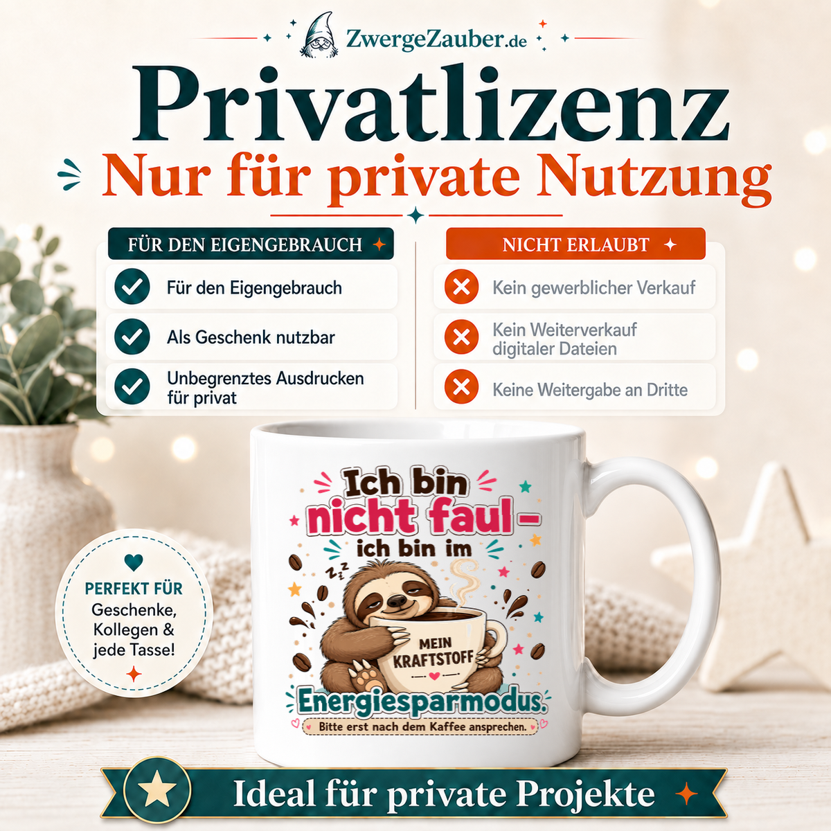ZwergeZauber Tassendesign Ich bin im Energiesparmodus – Verkaufsbild 3