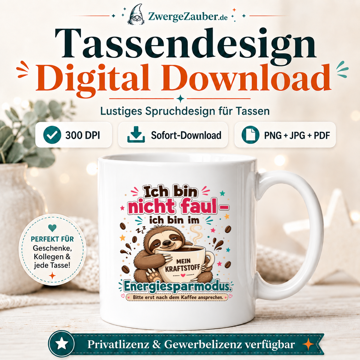 ZwergeZauber Tassendesign Ich bin im Energiesparmodus – Verkaufsbild 1