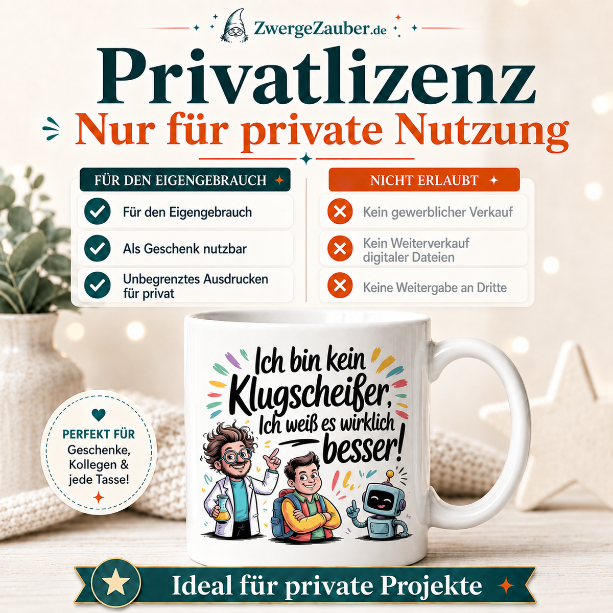 ZwergeZauber Tassendesign Ich bin kein Klugscheißer ich weiß es besser  – Verkaufsbild 3