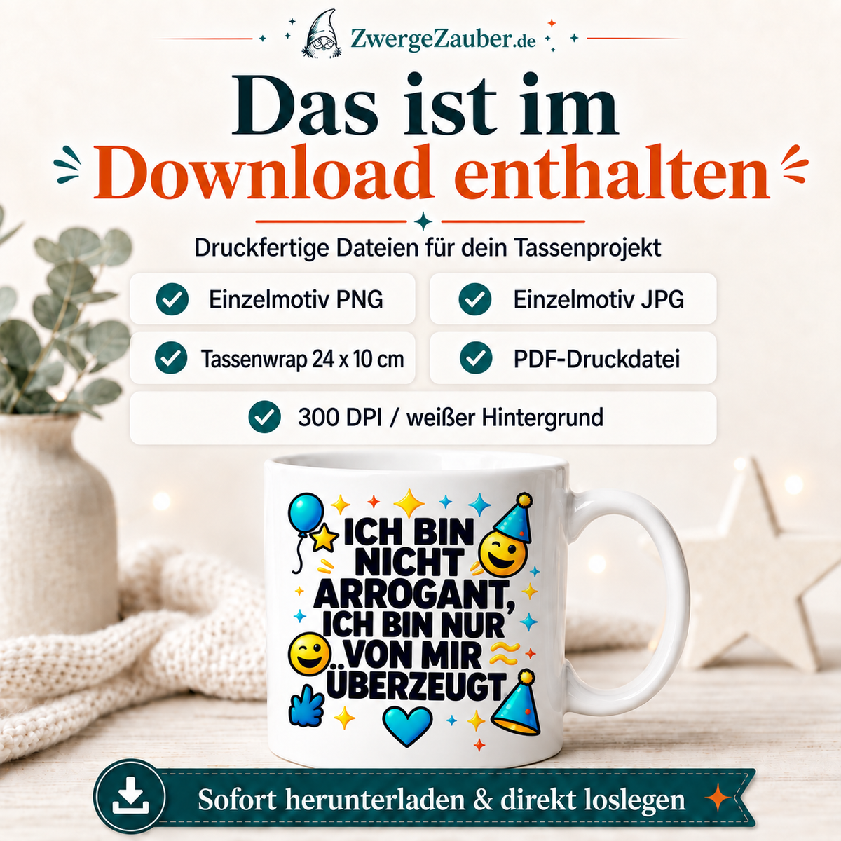ZwergeZauber Tassendesign Ich bin nicht arrogant  – Verkaufsbild 2