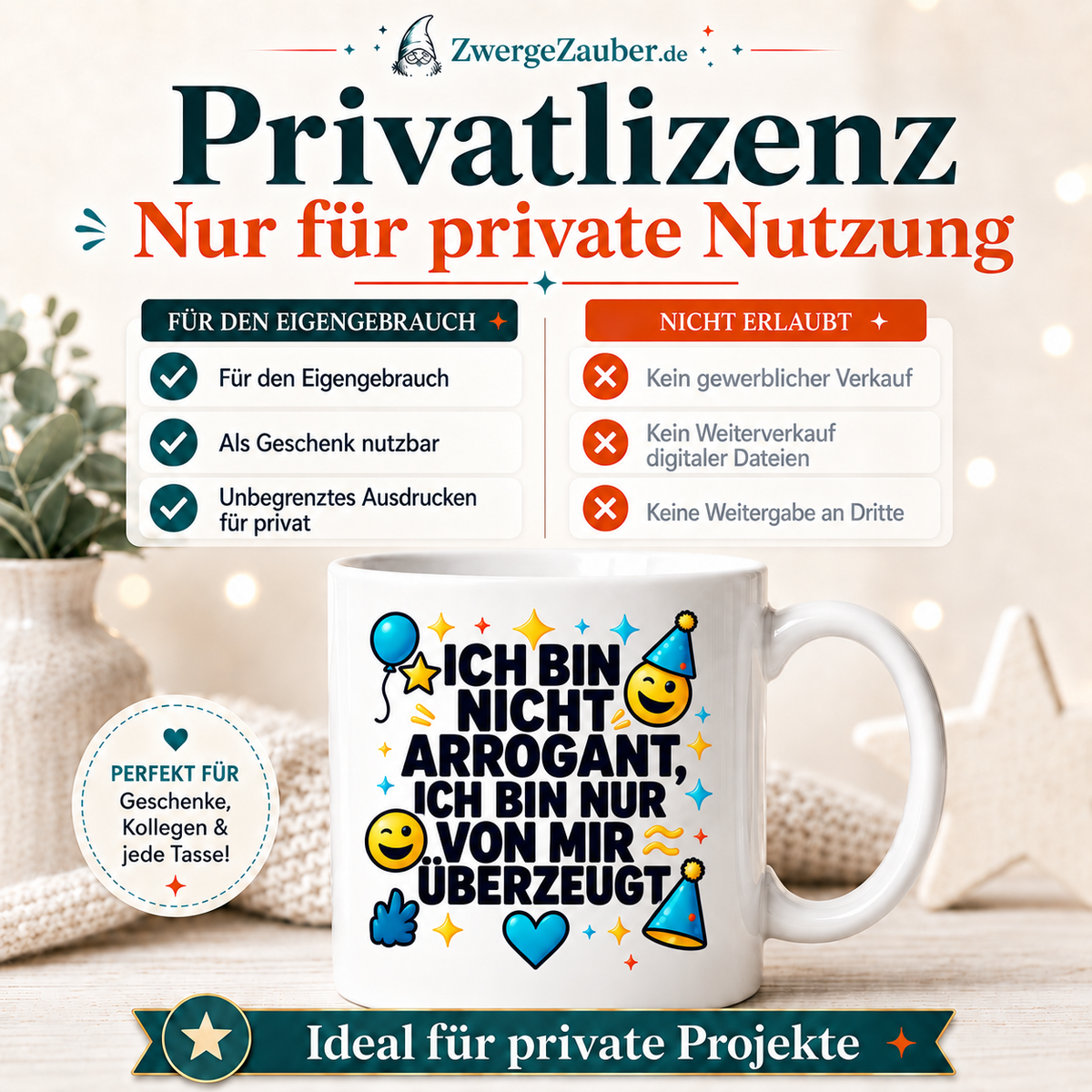 ZwergeZauber Tassendesign Ich bin nicht arrogant  – Verkaufsbild 3
