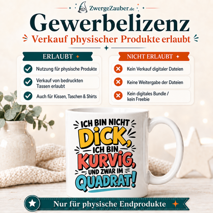 ZwergeZauber Tassendesign Ich bin nicht dick ich bin kurvig – Verkaufsbild 4