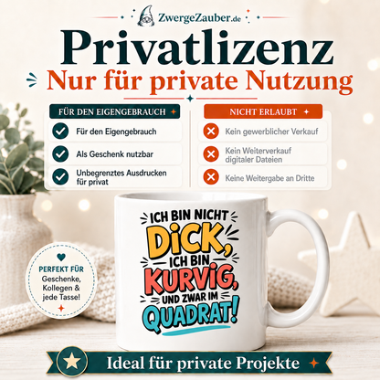 ZwergeZauber Tassendesign Ich bin nicht dick ich bin kurvig – Verkaufsbild 3