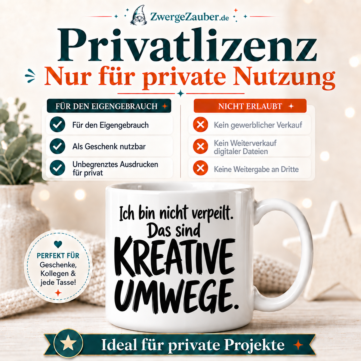 ZwergeZauber Tassendesign Ich bin nicht verpeilt – Verkaufsbild 3