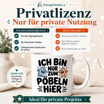 ZwergeZauber Tassendesign Ich bin nur zum Pöbeln hier – Verkaufsbild 3