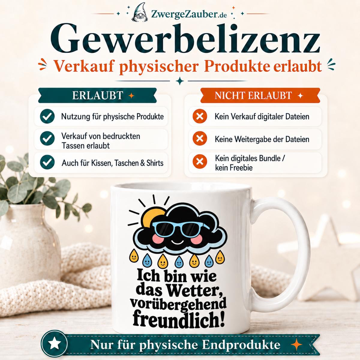 ZwergeZauber Tassendesign Ich bin wie das Wetter – Verkaufsbild 4