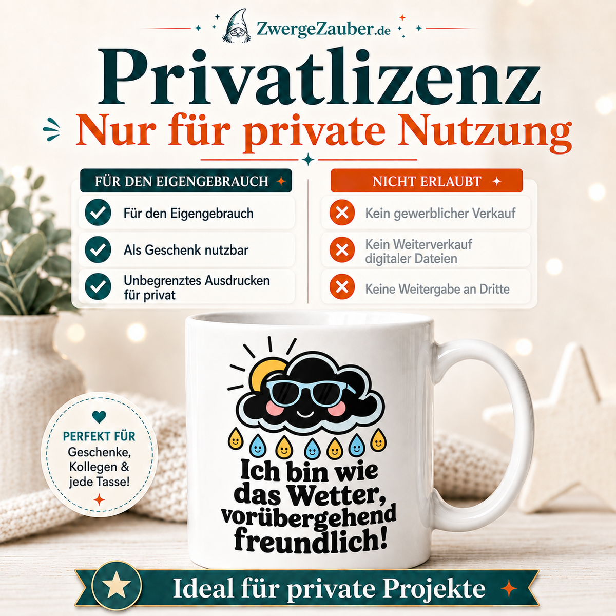ZwergeZauber Tassendesign Ich bin wie das Wetter – Verkaufsbild 3