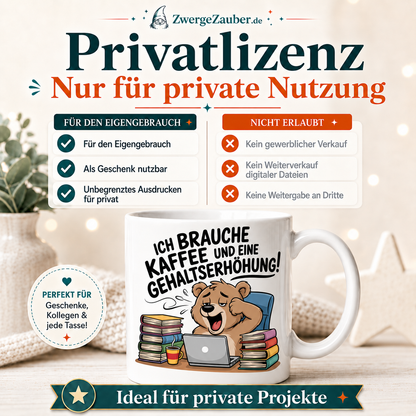 ZwergeZauber Tassendesign Ich brauche Kaffee und eine Gehaltserhöhung – Verkaufsbild 3