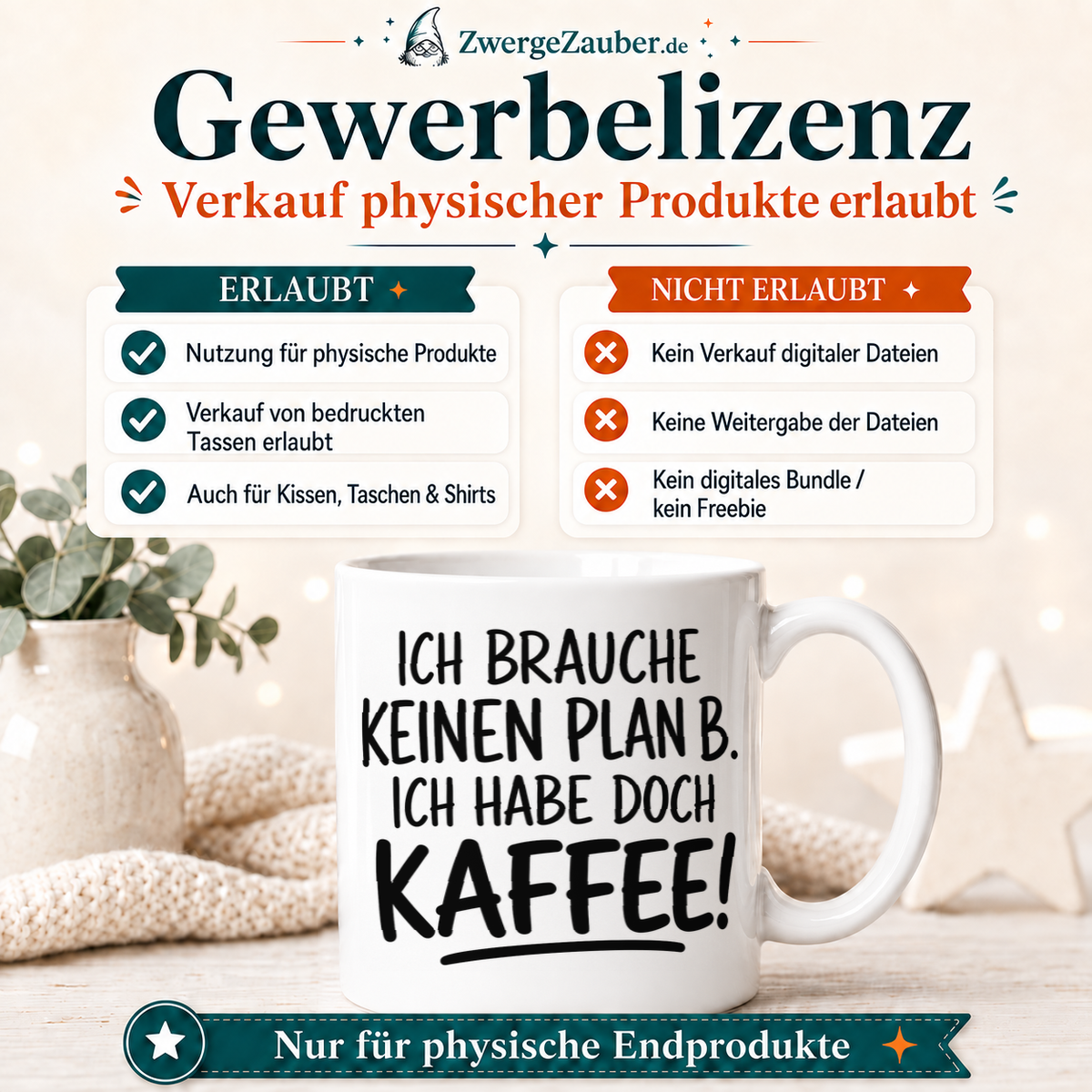 ZwergeZauber Tassendesign Ich brauche keinen Plan B  – Verkaufsbild 4