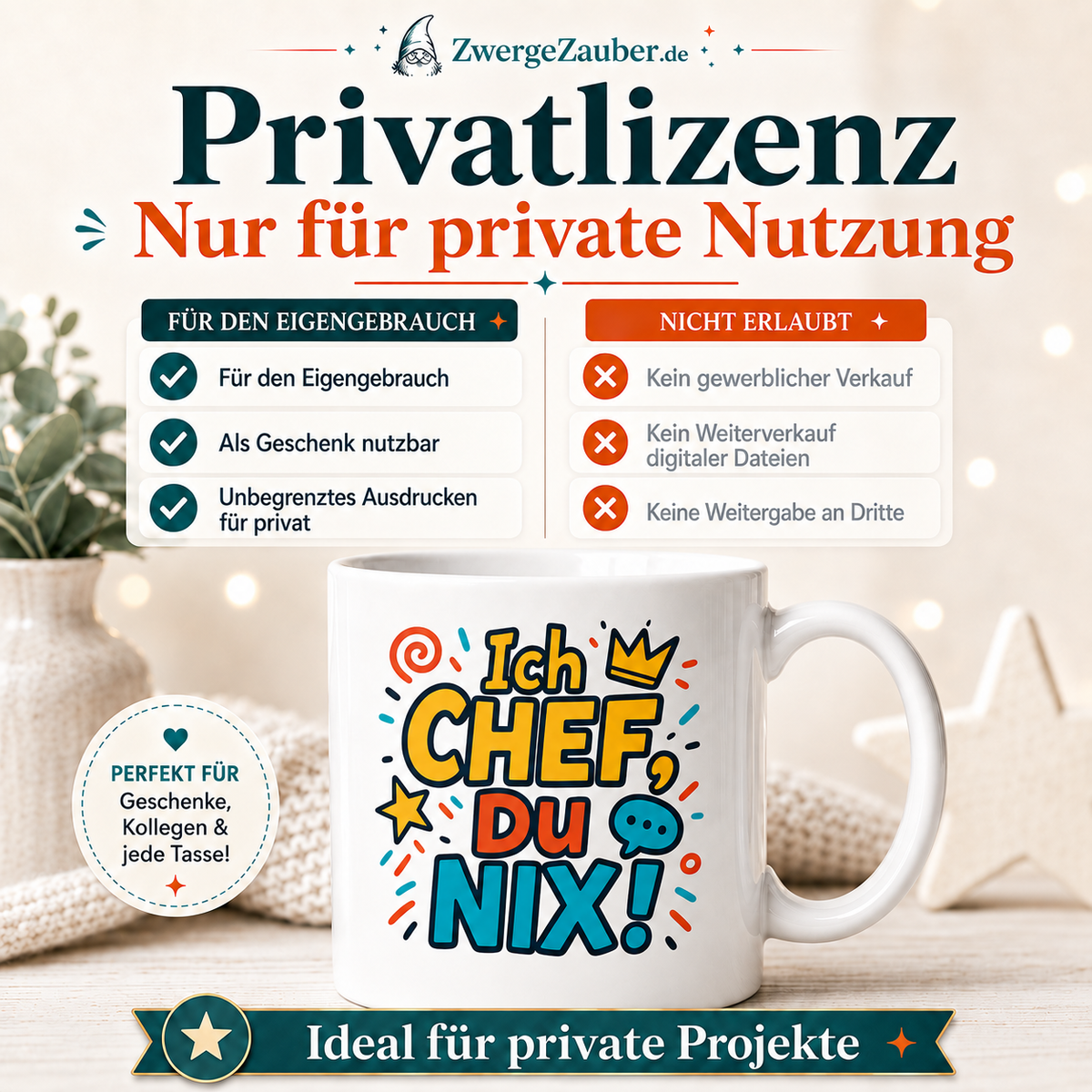ZwergeZauber Tassendesign Ich Chef, du nix! – Verkaufsbild 3
