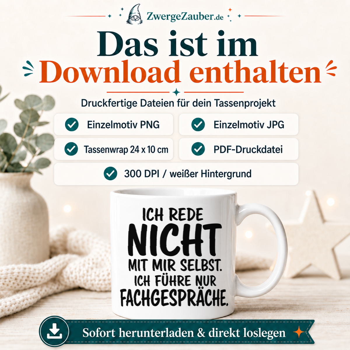ZwergeZauber Tassendesign Ich führe nur Fachgespräche  – Verkaufsbild 2