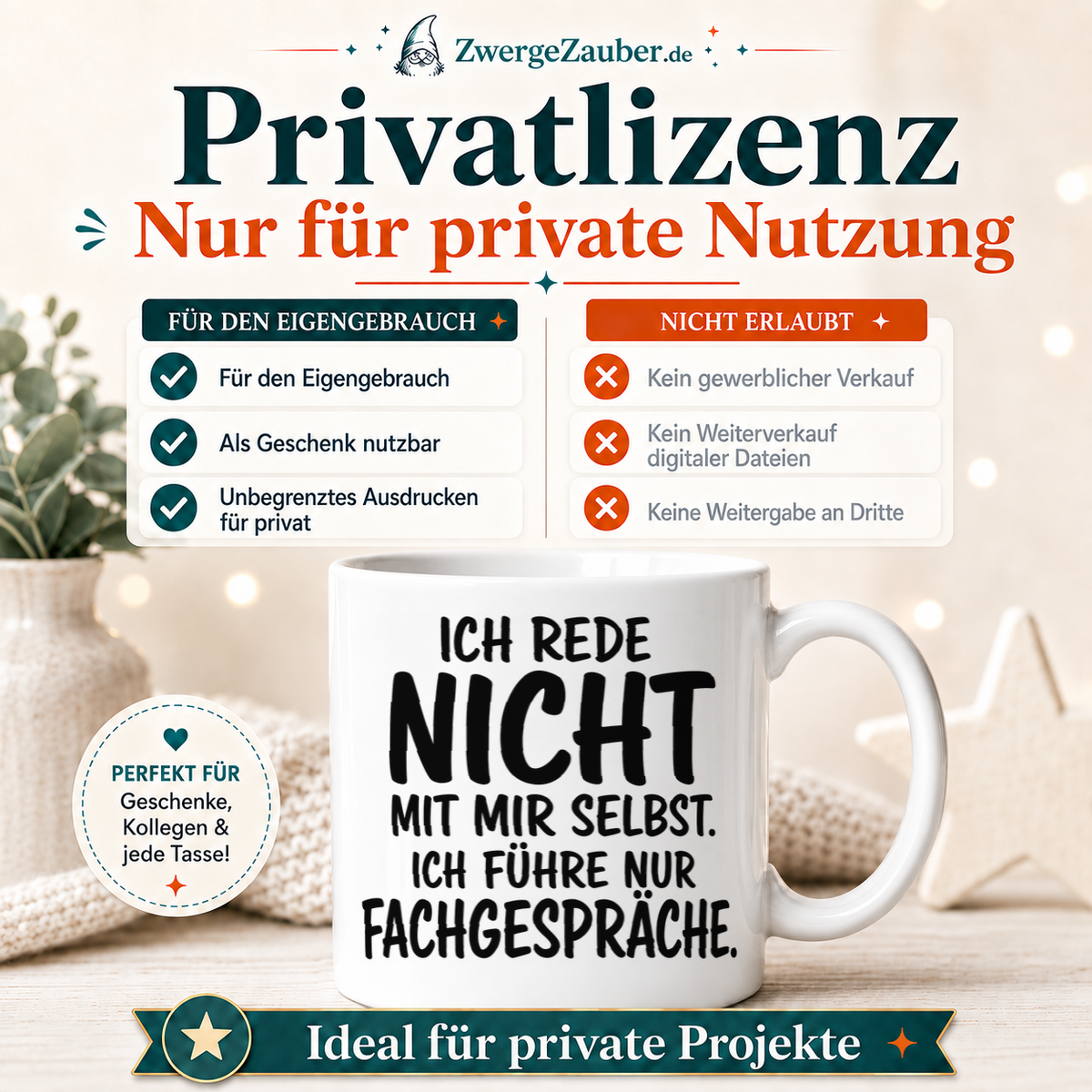 ZwergeZauber Tassendesign Ich führe nur Fachgespräche  – Verkaufsbild 3