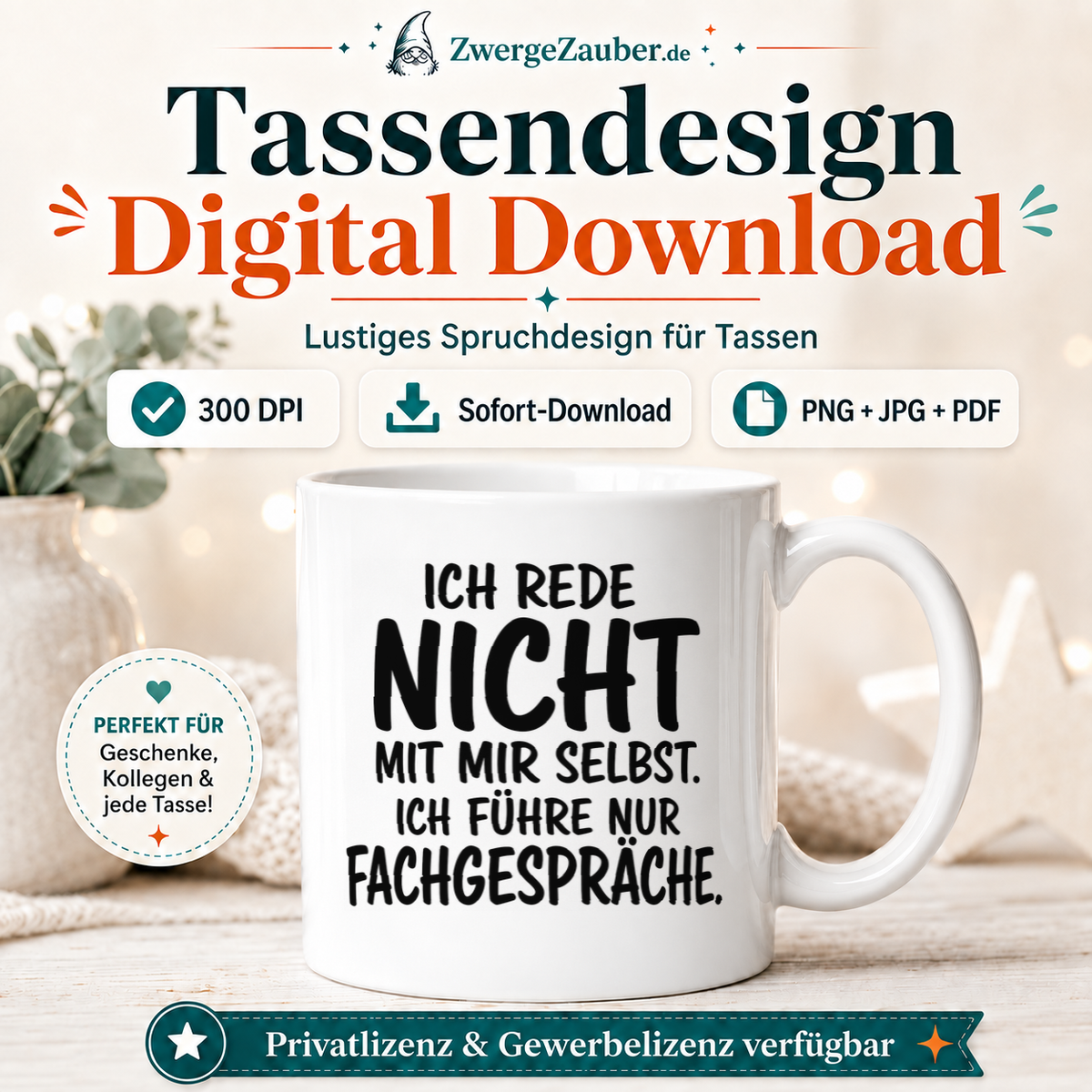 ZwergeZauber Tassendesign Ich führe nur Fachgespräche  – Verkaufsbild 1