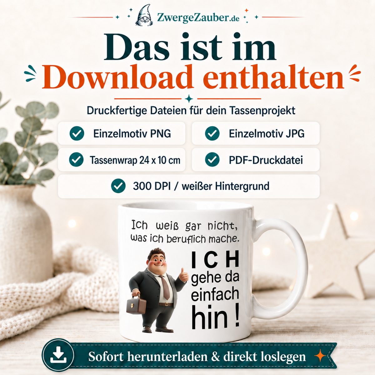 ZwergeZauber Tassendesign Ich gehe da einfach hin – Verkaufsbild 2