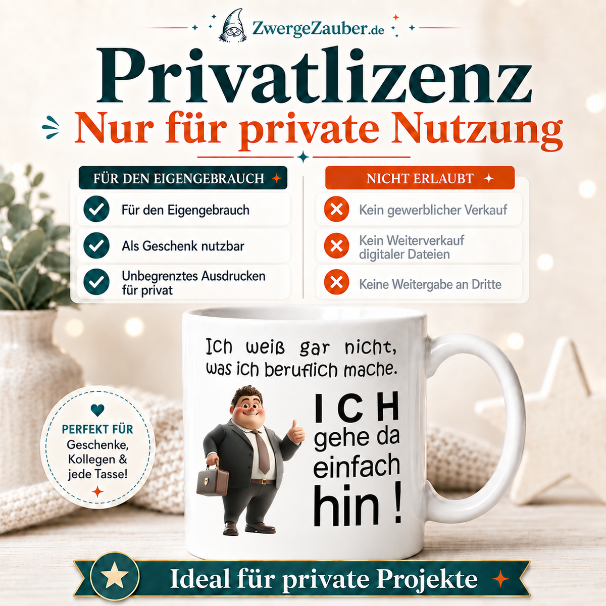 ZwergeZauber Tassendesign Ich gehe da einfach hin – Verkaufsbild 3