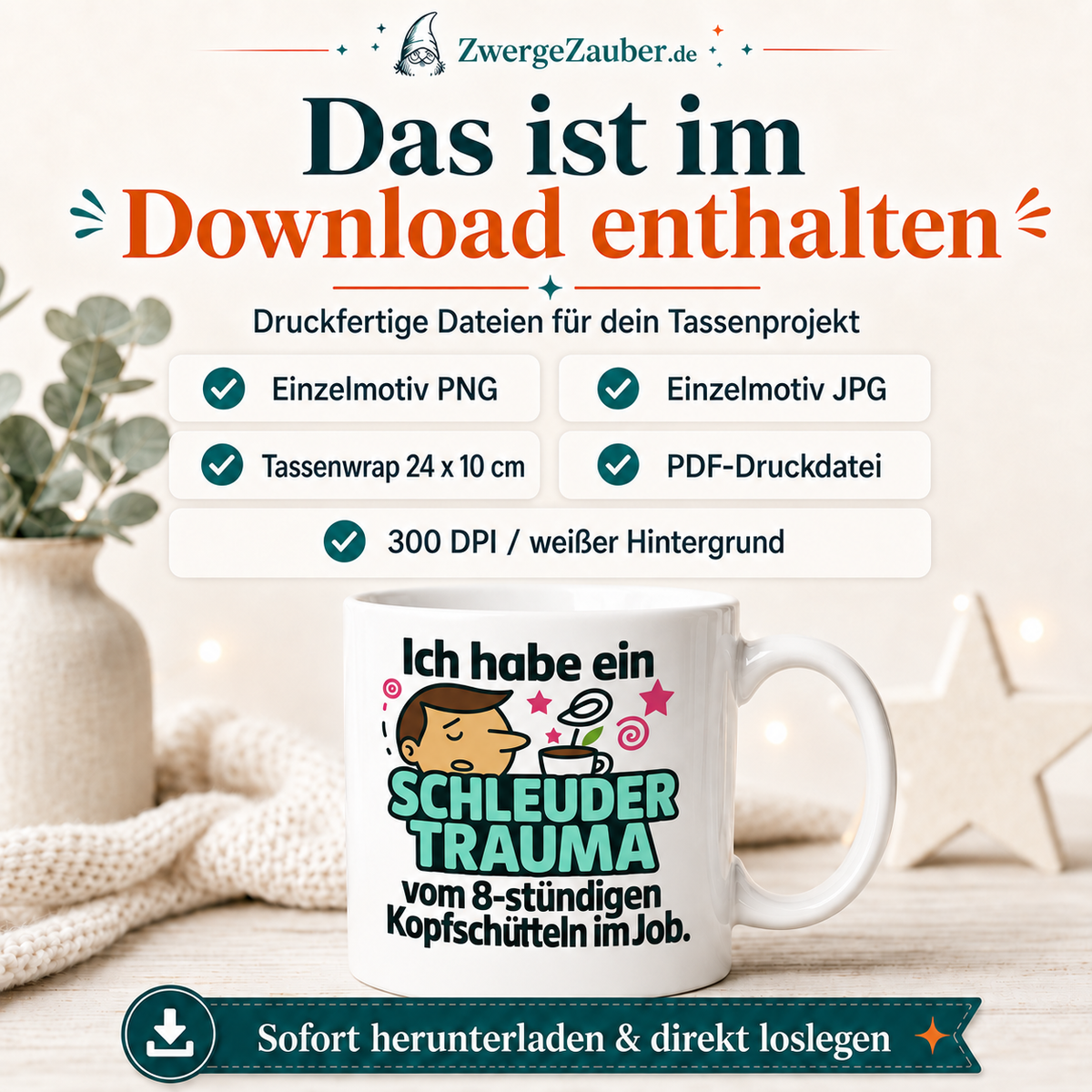 ZwergeZauber Tassendesign Ich habe ein Schleudertrauma – Verkaufsbild 2