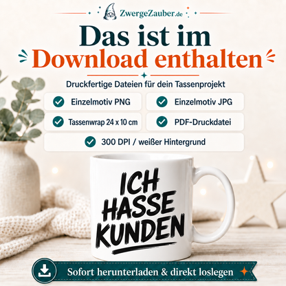 ZwergeZauber Tassendesign Ich hasse Kunden  – Verkaufsbild 2