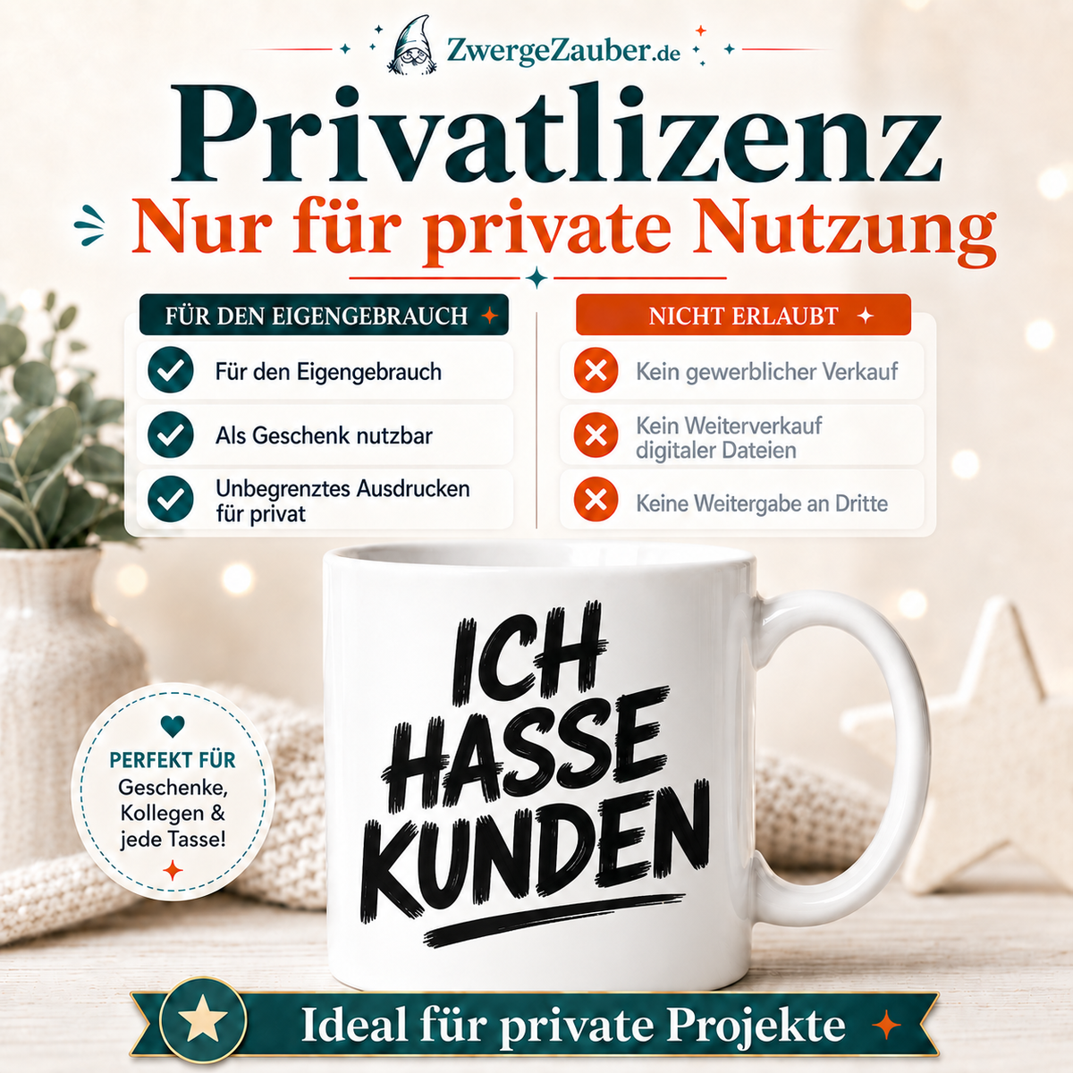 ZwergeZauber Tassendesign Ich hasse Kunden  – Verkaufsbild 3