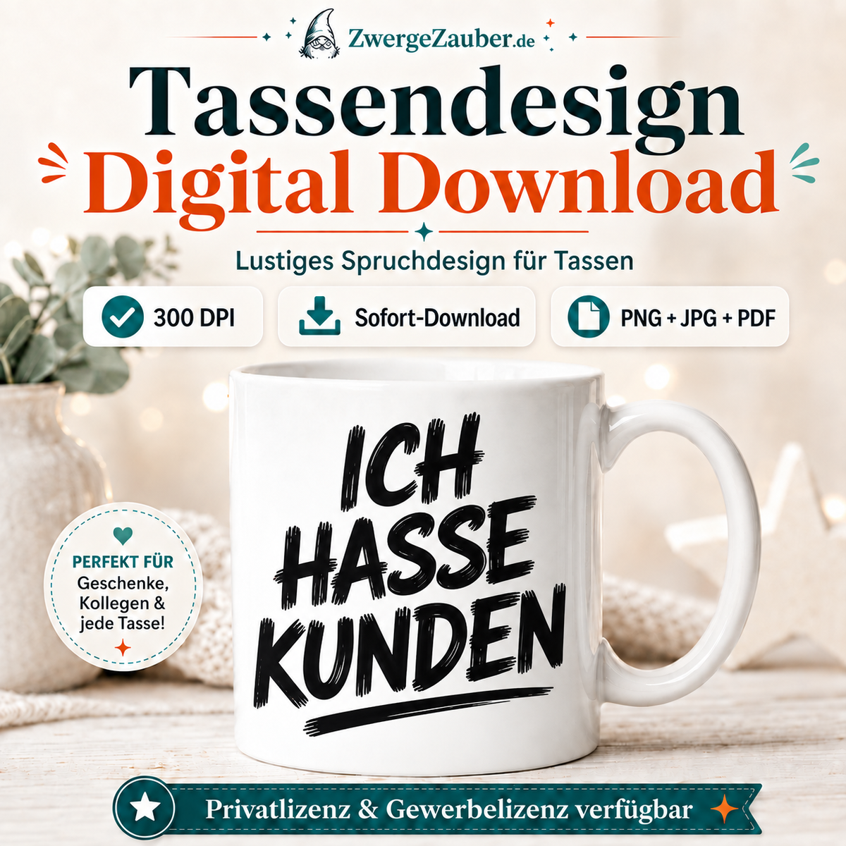 ZwergeZauber Tassendesign Ich hasse Kunden  – Verkaufsbild 1