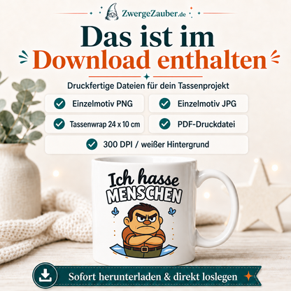 ZwergeZauber Tassendesign Ich hasse Menschen – Verkaufsbild 2