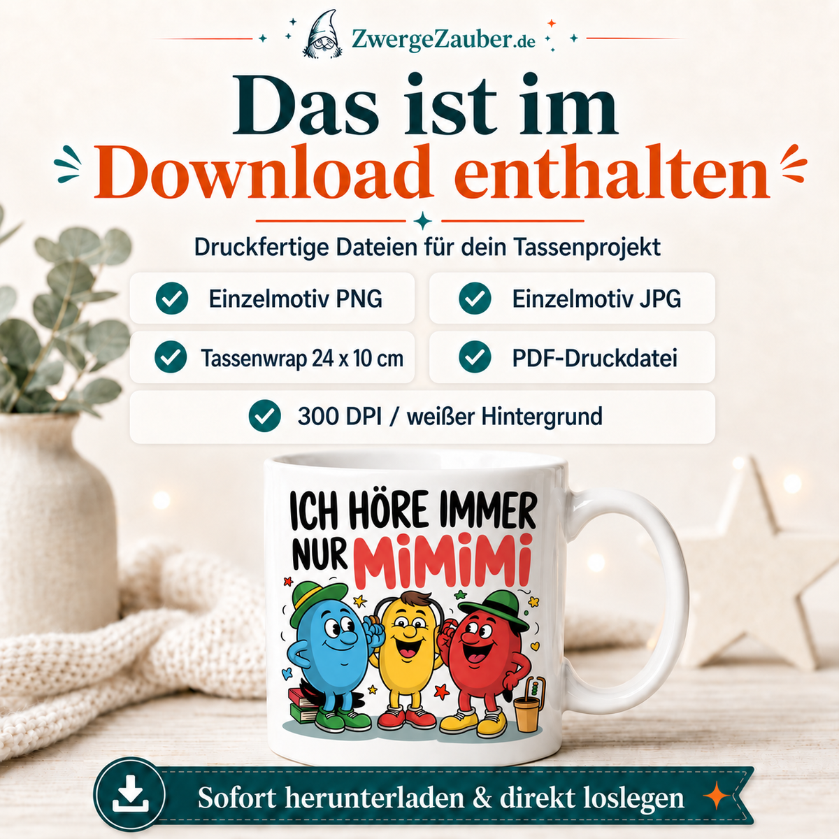 ZwergeZauber Tassendesign Ich höre immer nur MIMIMI – Verkaufsbild 2