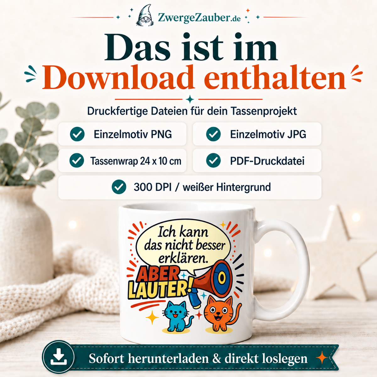 ZwergeZauber Tassendesign Ich kann das nicht besser erklären – aber lauter! – Verkaufsbild 2