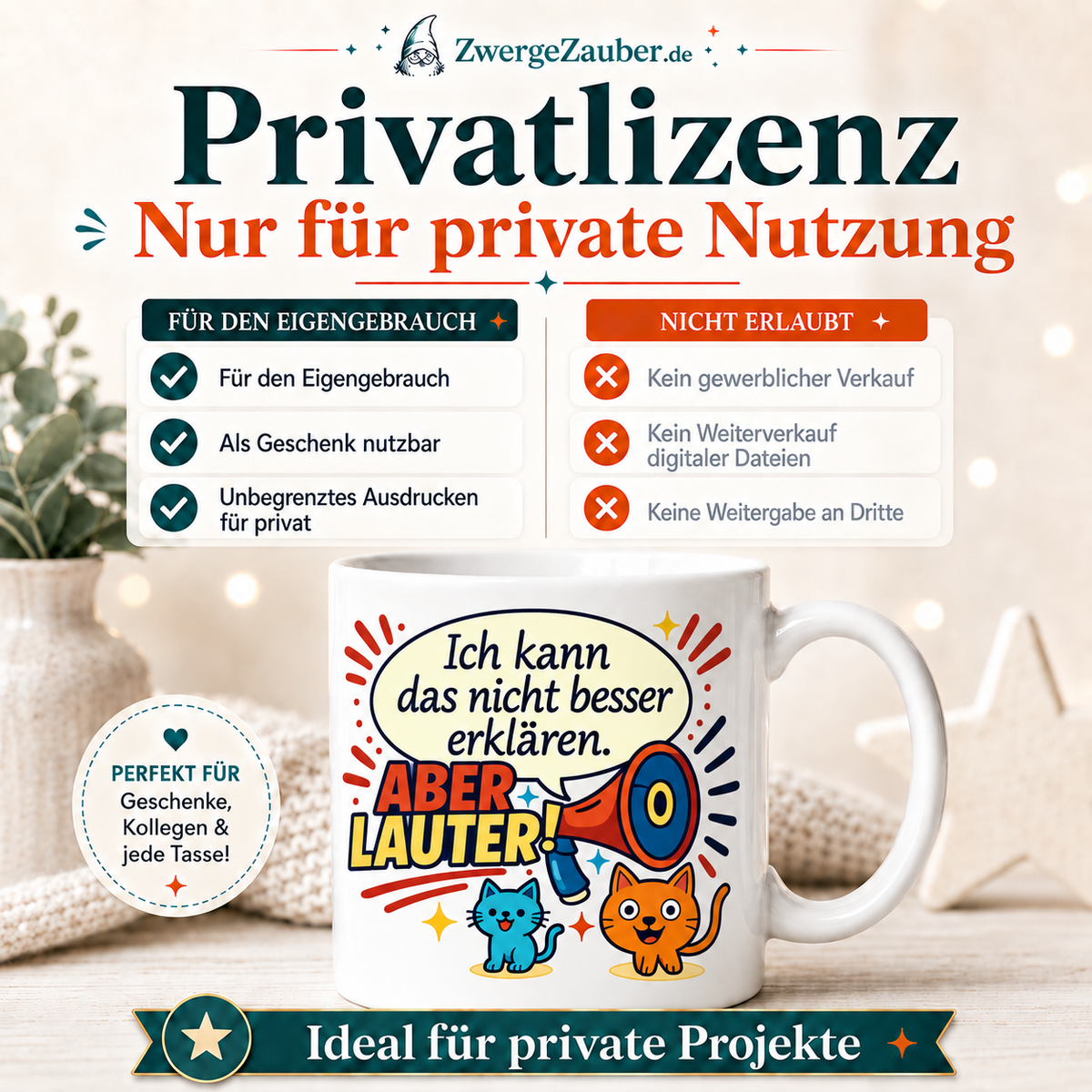 ZwergeZauber Tassendesign Ich kann das nicht besser erklären – aber lauter! – Verkaufsbild 3