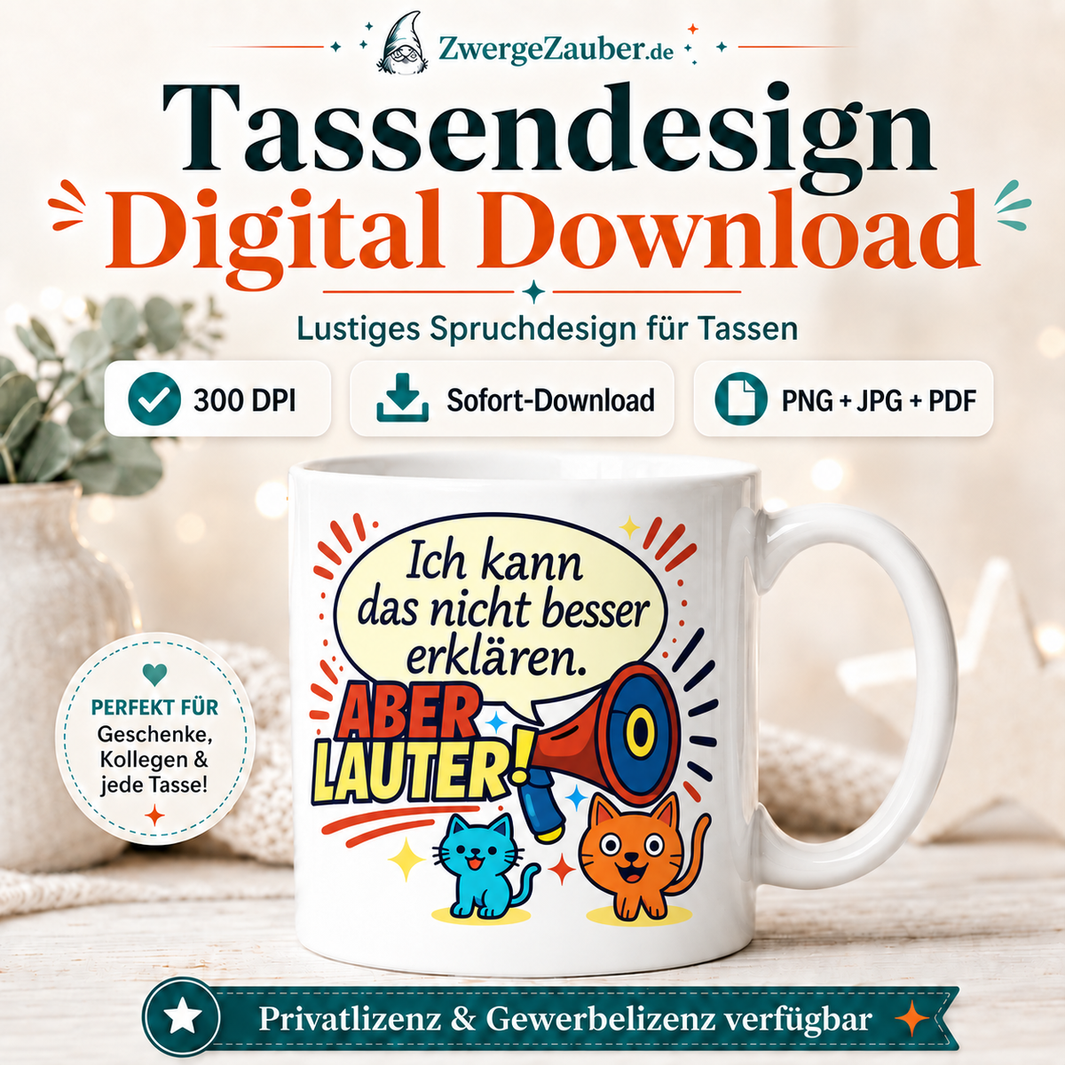 ZwergeZauber Tassendesign Ich kann das nicht besser erklären – aber lauter! – Verkaufsbild 1
