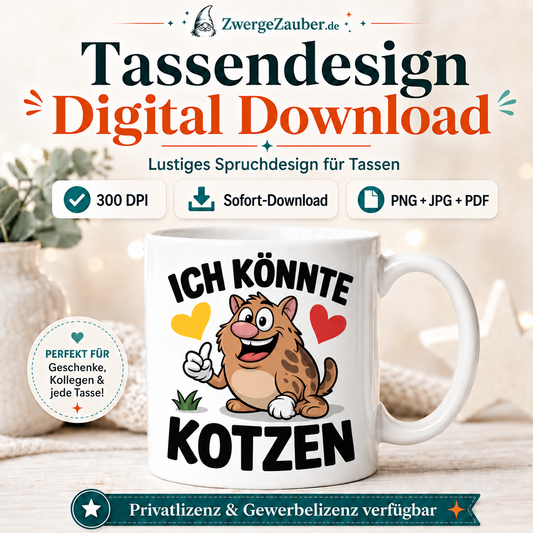 ZwergeZauber Tassendesign Ich könnte kotzen – Verkaufsbild 1